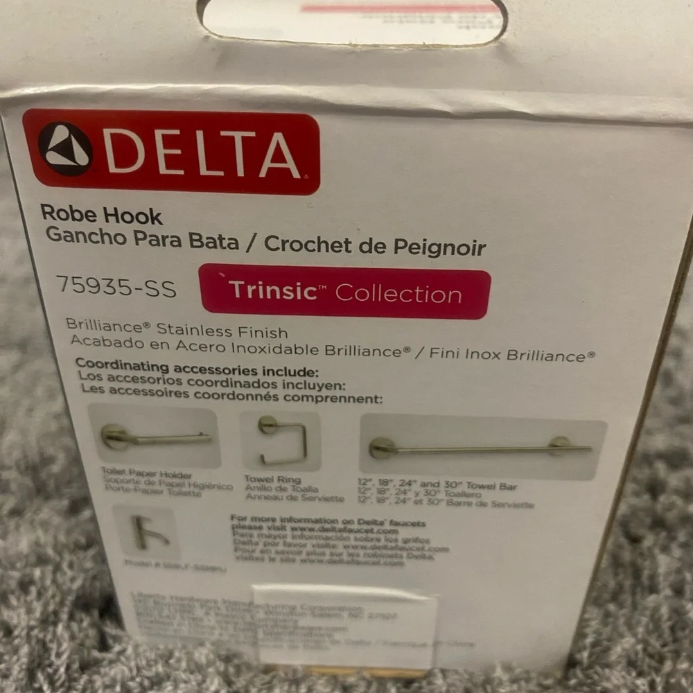 Delta Trinsic Collection Brilliance Stainless Robe Hook - Silver